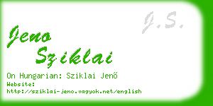 jeno sziklai business card